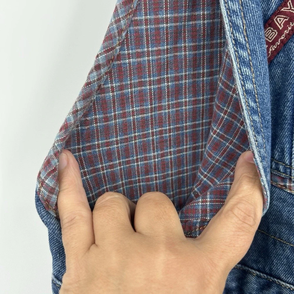 Vintage 90s Unionbay Kids L Denim Overalls Plaid Carpenter Grunge Boys Girls